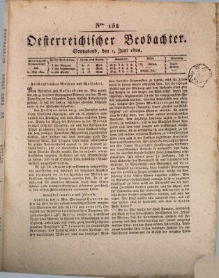 Der Oesterreichische Beobachter Samstag 1. Juni 1822