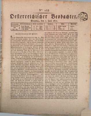 Der Oesterreichische Beobachter Sonntag 2. Juni 1822