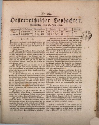 Der Oesterreichische Beobachter Donnerstag 13. Juni 1822