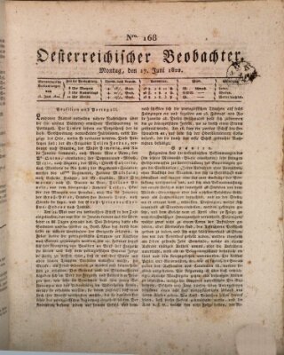 Der Oesterreichische Beobachter Montag 17. Juni 1822