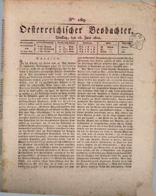 Der Oesterreichische Beobachter Dienstag 18. Juni 1822