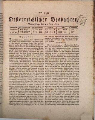 Der Oesterreichische Beobachter Donnerstag 27. Juni 1822