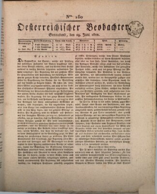 Der Oesterreichische Beobachter Samstag 29. Juni 1822