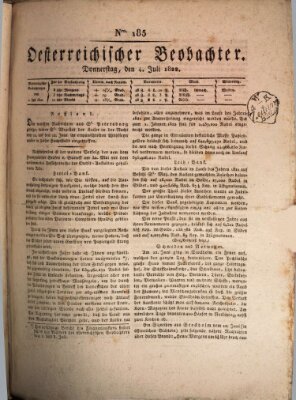 Der Oesterreichische Beobachter Donnerstag 4. Juli 1822