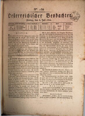 Der Oesterreichische Beobachter Freitag 5. Juli 1822