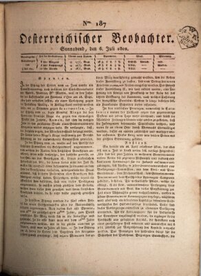 Der Oesterreichische Beobachter Samstag 6. Juli 1822