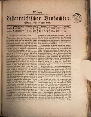 Der Oesterreichische Beobachter Dienstag 16. Juli 1822