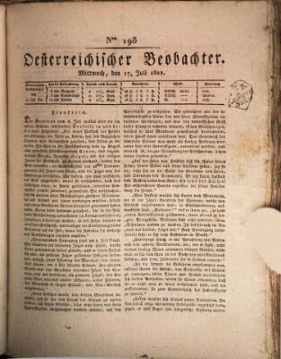 Der Oesterreichische Beobachter Mittwoch 17. Juli 1822