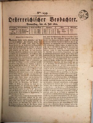 Der Oesterreichische Beobachter Donnerstag 18. Juli 1822