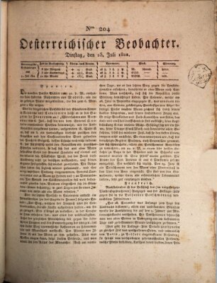 Der Oesterreichische Beobachter Dienstag 23. Juli 1822