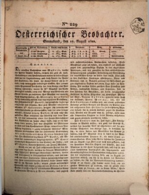 Der Oesterreichische Beobachter Samstag 17. August 1822