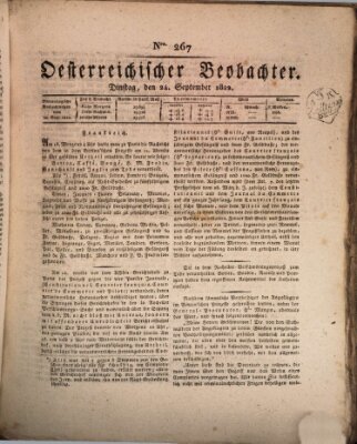 Der Oesterreichische Beobachter Dienstag 24. September 1822