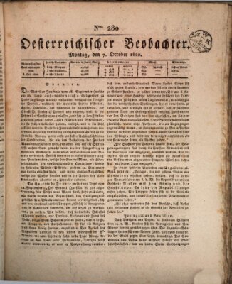 Der Oesterreichische Beobachter Montag 7. Oktober 1822