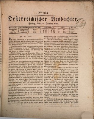 Der Oesterreichische Beobachter Freitag 11. Oktober 1822