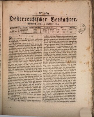 Der Oesterreichische Beobachter Mittwoch 16. Oktober 1822