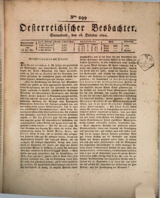 Der Oesterreichische Beobachter Samstag 26. Oktober 1822