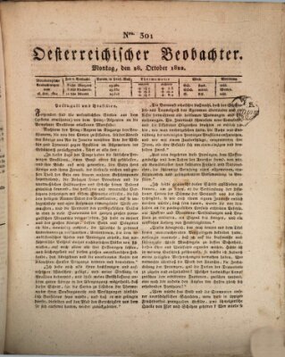 Der Oesterreichische Beobachter Montag 28. Oktober 1822