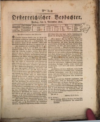 Der Oesterreichische Beobachter Freitag 8. November 1822