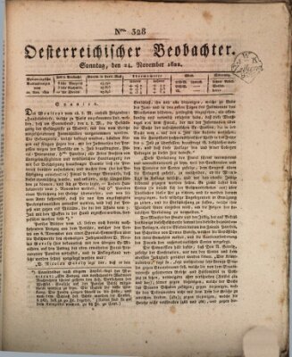 Der Oesterreichische Beobachter Sonntag 24. November 1822