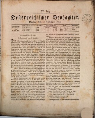 Der Oesterreichische Beobachter Montag 25. November 1822