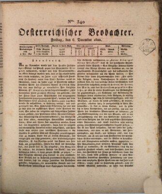 Der Oesterreichische Beobachter Freitag 6. Dezember 1822