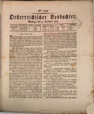 Der Oesterreichische Beobachter Montag 9. Dezember 1822