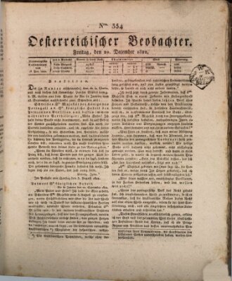 Der Oesterreichische Beobachter Freitag 20. Dezember 1822