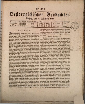 Der Oesterreichische Beobachter Dienstag 24. Dezember 1822