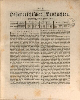 Der Oesterreichische Beobachter Mittwoch 8. Januar 1823