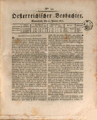 Der Oesterreichische Beobachter Samstag 11. Januar 1823