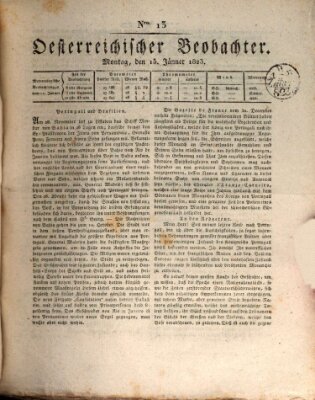 Der Oesterreichische Beobachter Montag 13. Januar 1823