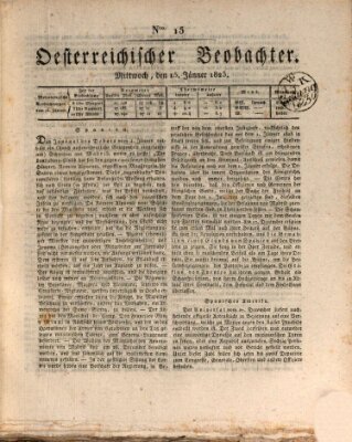 Der Oesterreichische Beobachter Mittwoch 15. Januar 1823