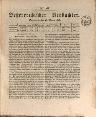 Der Oesterreichische Beobachter Samstag 18. Januar 1823