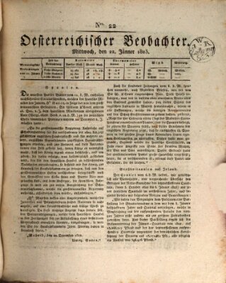 Der Oesterreichische Beobachter Mittwoch 22. Januar 1823