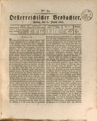 Der Oesterreichische Beobachter Freitag 31. Januar 1823