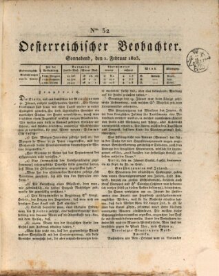 Der Oesterreichische Beobachter Samstag 1. Februar 1823