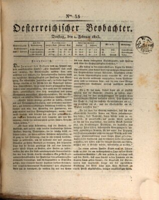 Der Oesterreichische Beobachter Dienstag 4. Februar 1823