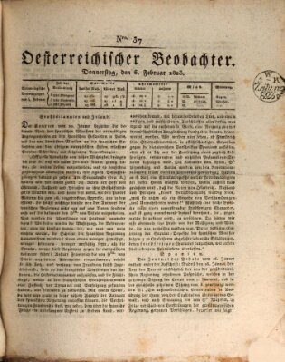 Der Oesterreichische Beobachter Donnerstag 6. Februar 1823