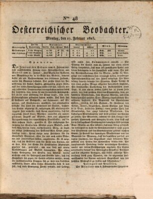 Der Oesterreichische Beobachter Montag 17. Februar 1823