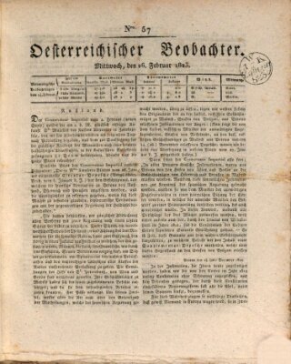 Der Oesterreichische Beobachter Mittwoch 26. Februar 1823