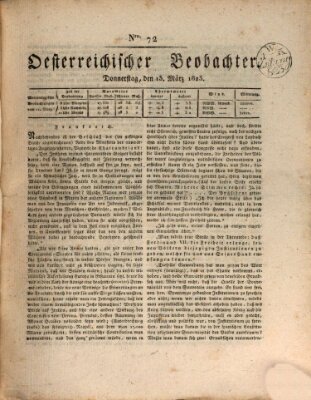 Der Oesterreichische Beobachter Donnerstag 13. März 1823