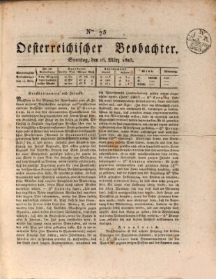 Der Oesterreichische Beobachter Sonntag 16. März 1823