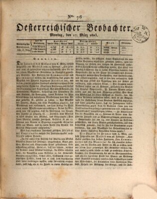 Der Oesterreichische Beobachter Montag 17. März 1823