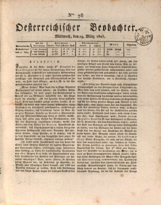 Der Oesterreichische Beobachter Mittwoch 19. März 1823