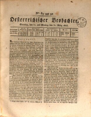 Der Oesterreichische Beobachter Sonntag 30. März 1823