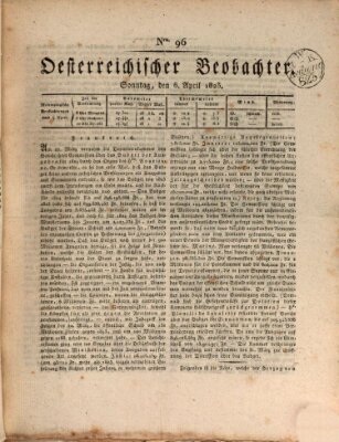 Der Oesterreichische Beobachter Sonntag 6. April 1823