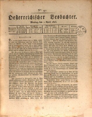 Der Oesterreichische Beobachter Montag 7. April 1823