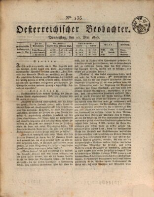 Der Oesterreichische Beobachter Donnerstag 15. Mai 1823