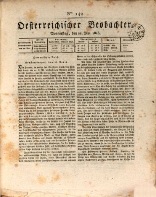 Der Oesterreichische Beobachter Donnerstag 22. Mai 1823