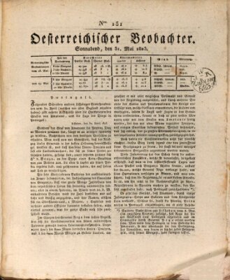 Der Oesterreichische Beobachter Samstag 31. Mai 1823